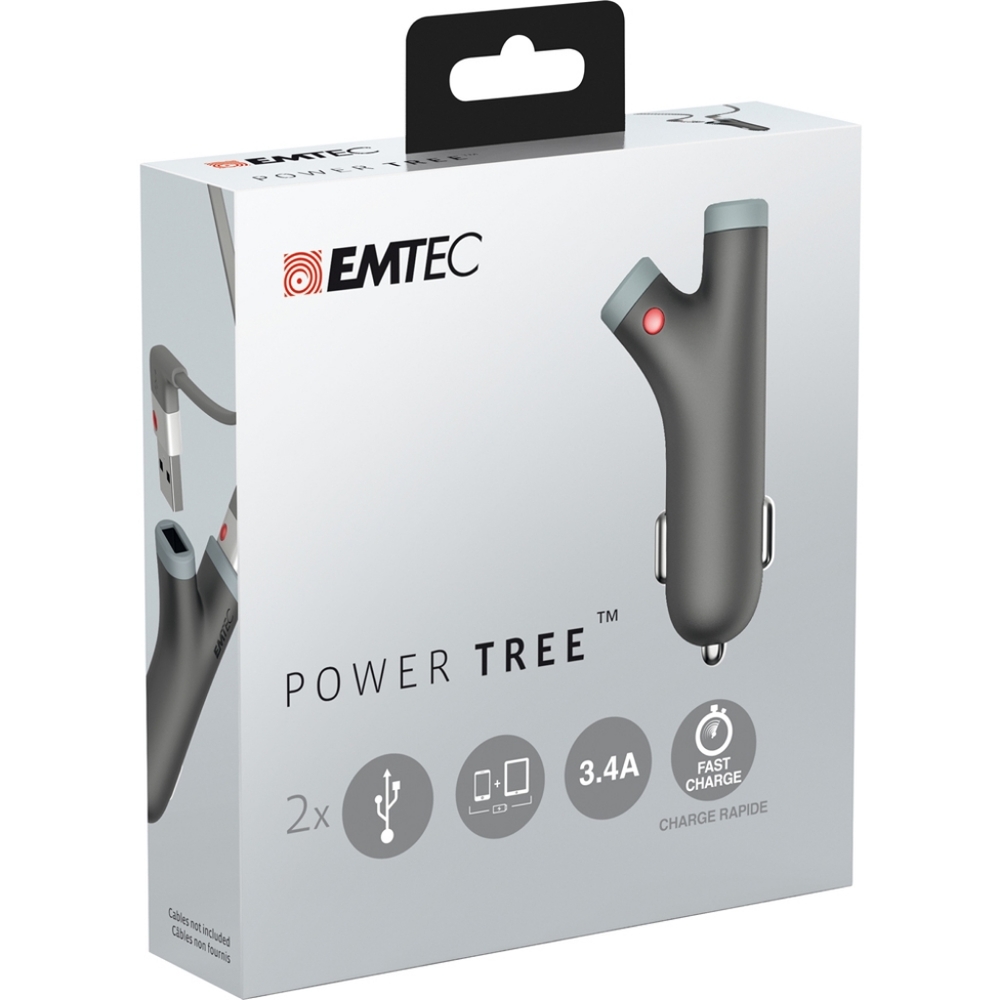 Power Tree Portable USB Dual Port Car Charger
